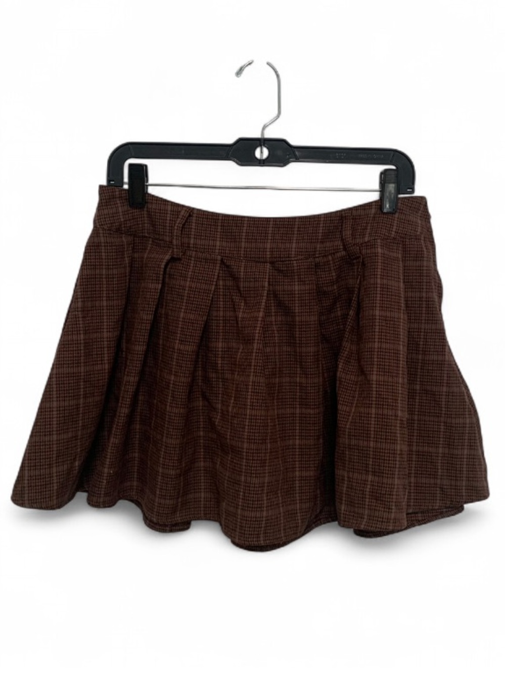 Thorn and Fable Hot Topic Fairy Brown Plaid Pleated Mini Skirt